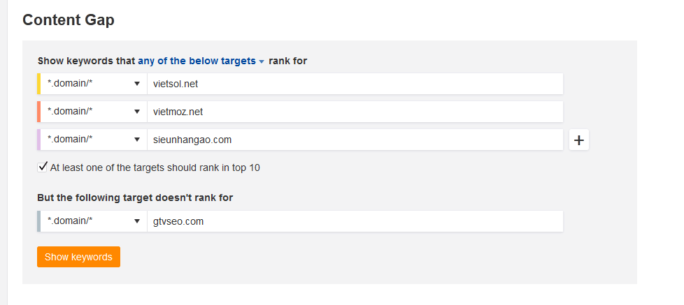 khoảng cách content