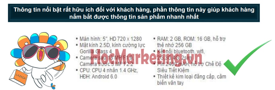 Thông tin sản phẩm nổi bật trên lazada