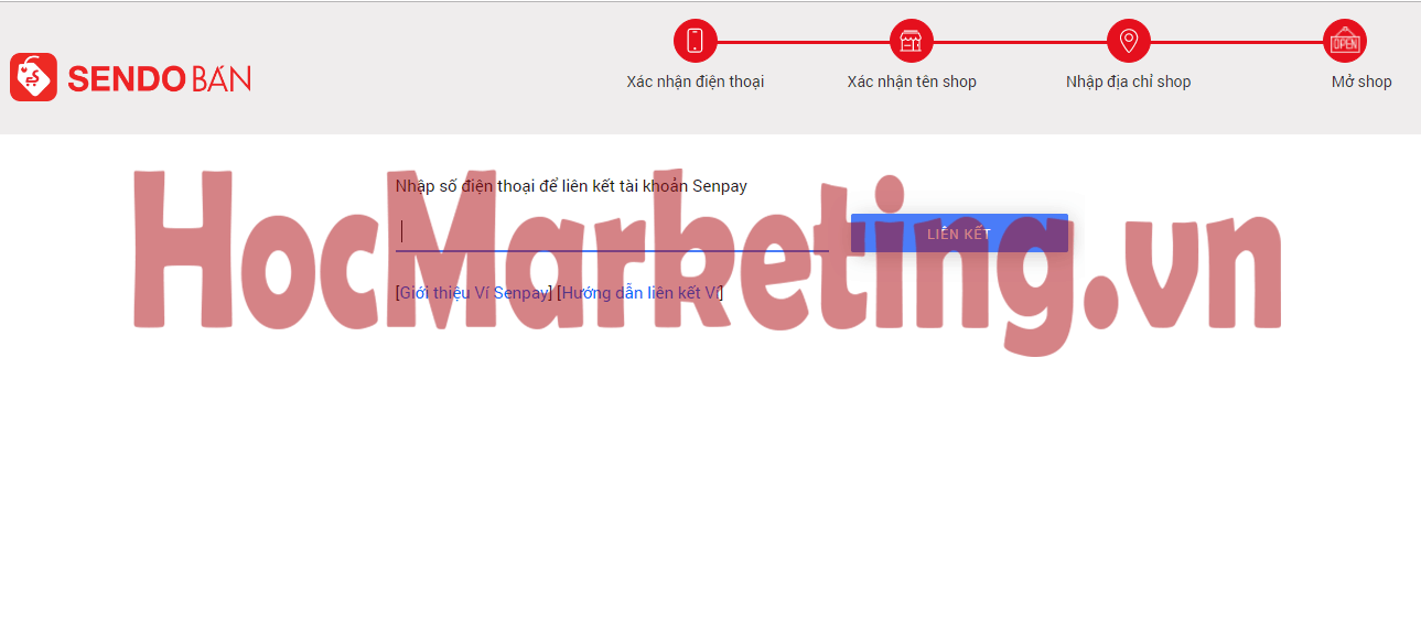 liên kết tài khoản senpay trên sendo