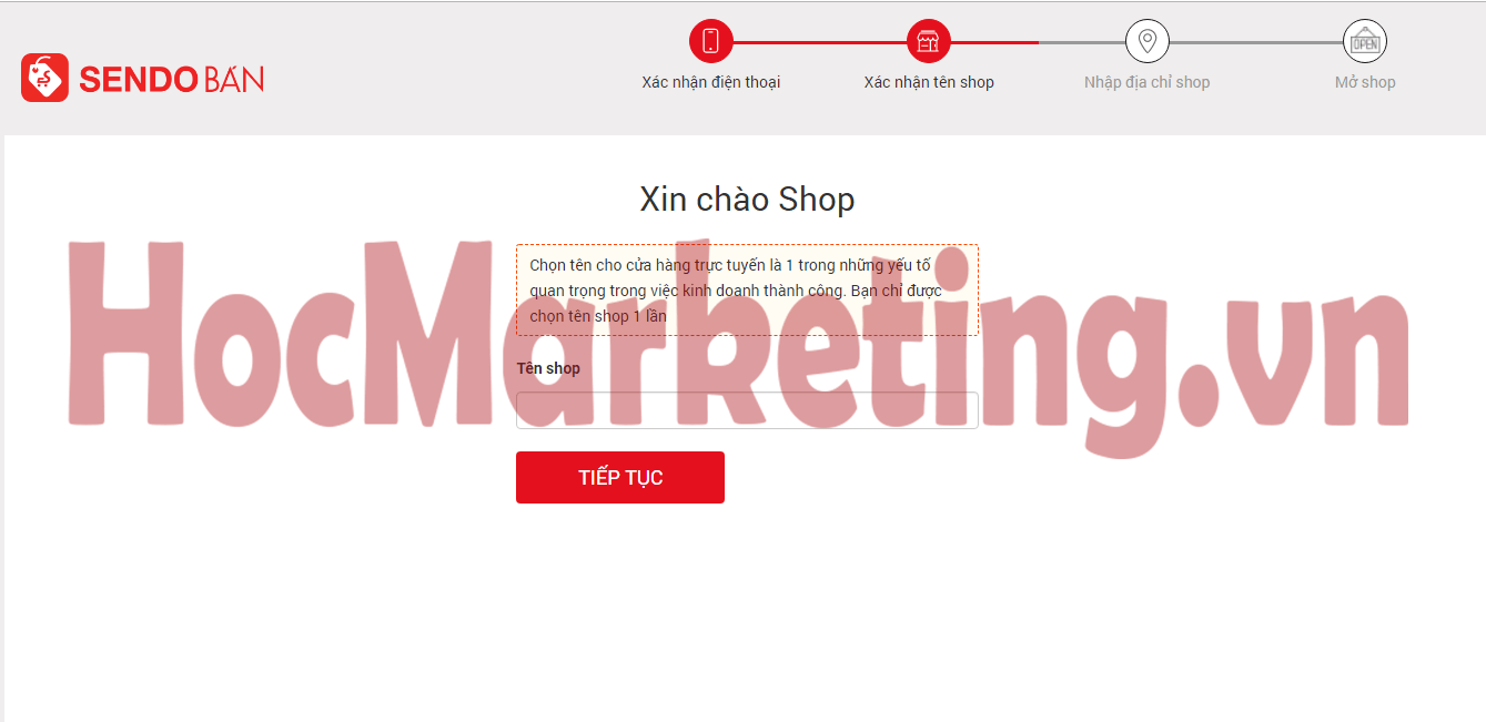 đặt tên cho shop trên sendo