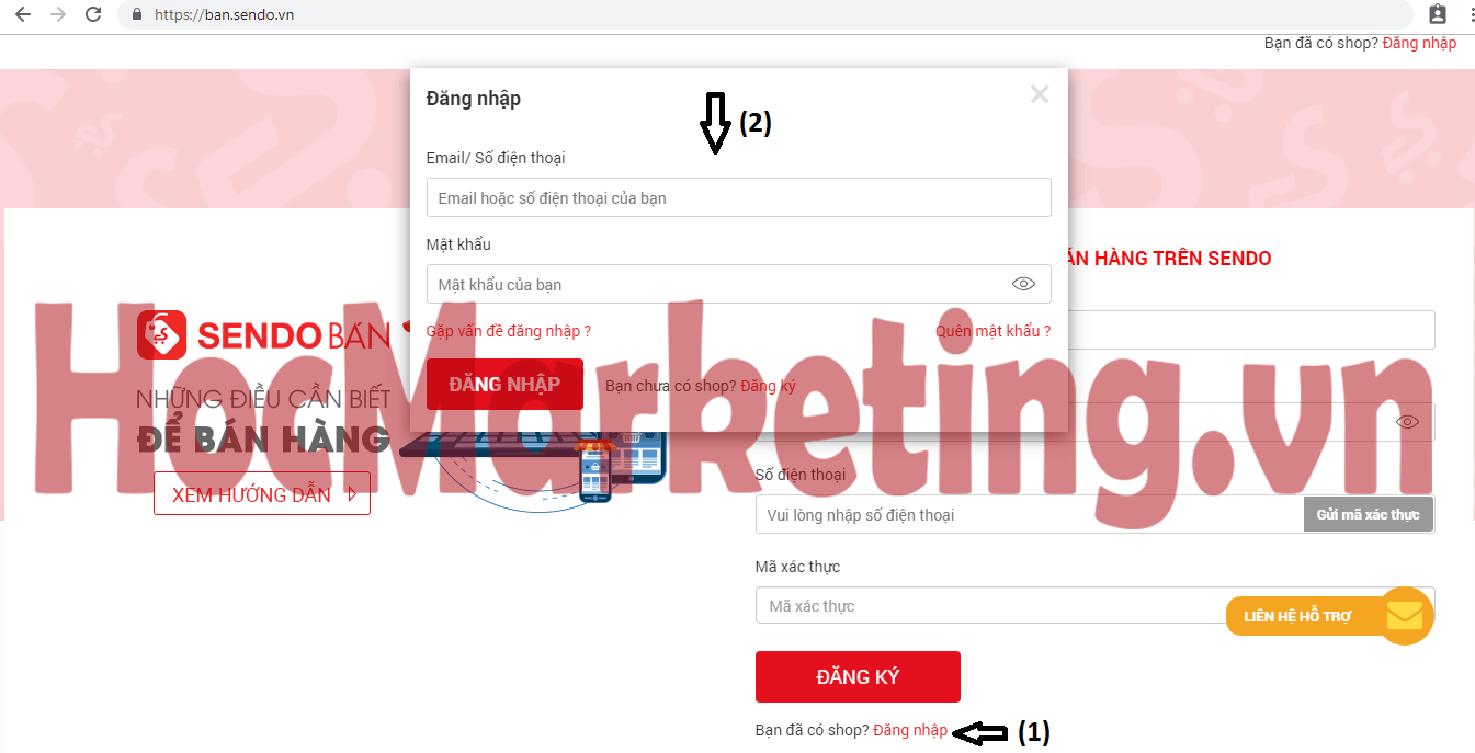 trang bán hàng trên sendo