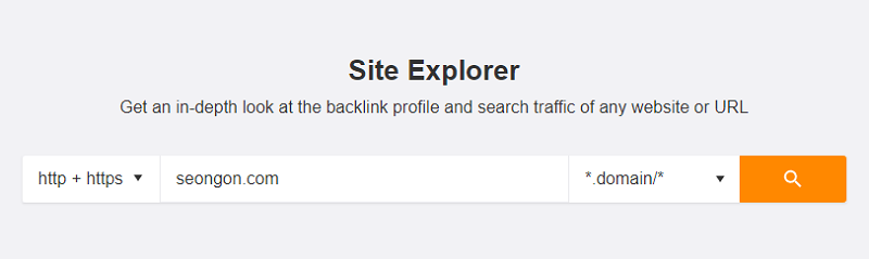 Nhập website mà bạn muốn kiểm tra backlink