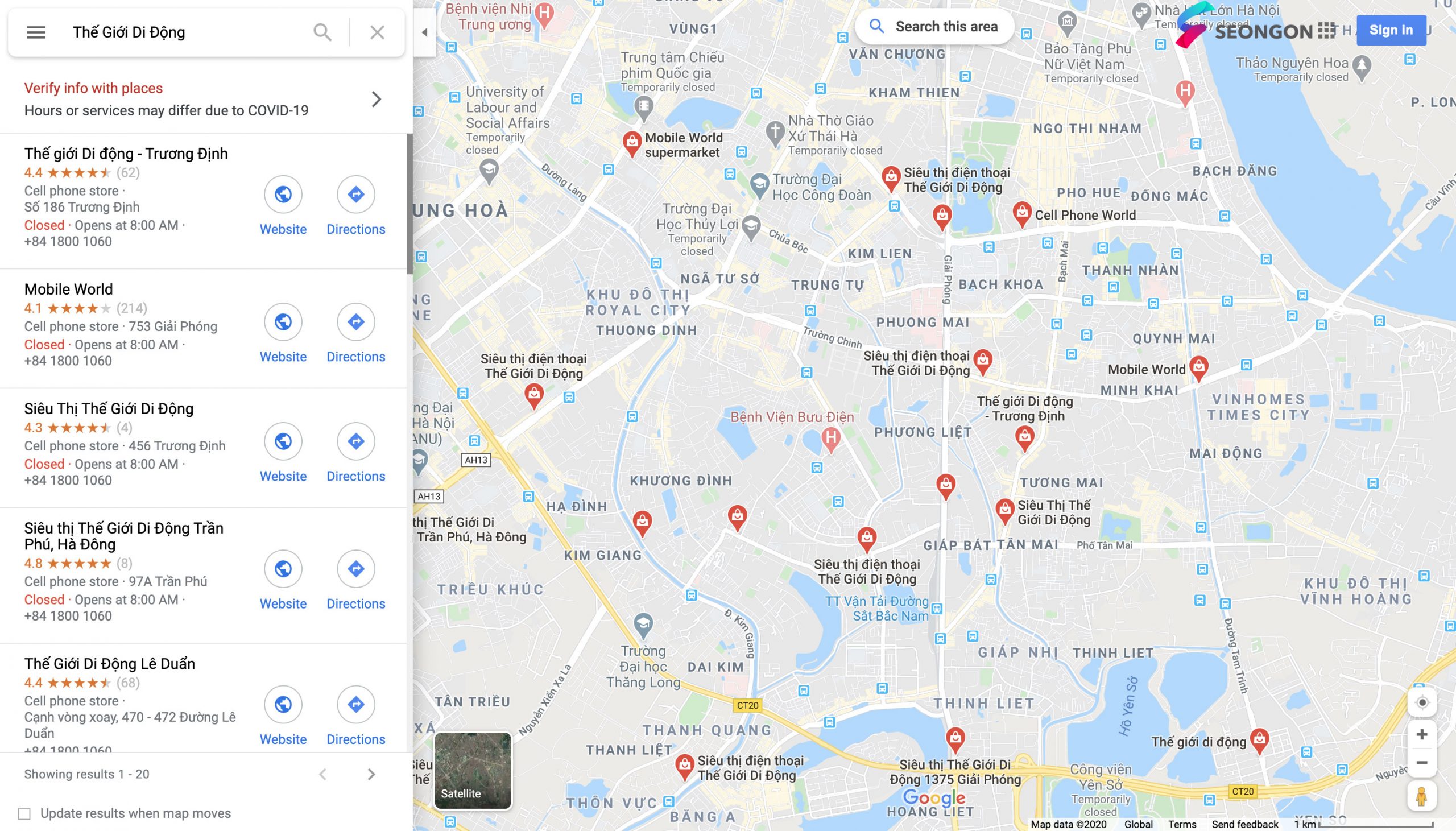 Xác minh Google Maps hàng loạt