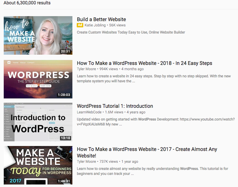 seo web hiệu quả - Video WordPress trên YouTube