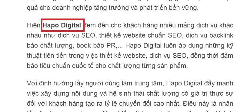 Anchor text thương hiệu HapoDigital