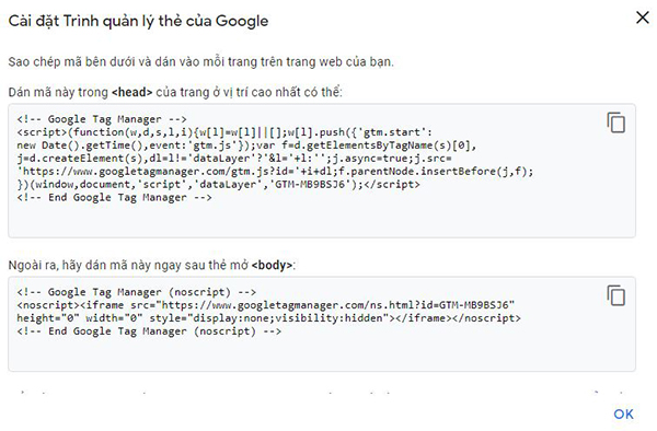 mã code trình quản lý thẻ của google - gtm là gì