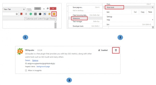 gỡ seo quake khỏi chrome