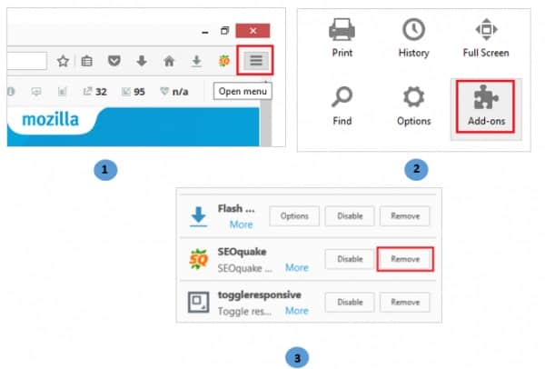 gỡ seo quake khỏi firefox