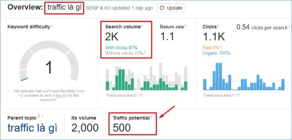 search volume, traffic online la gi